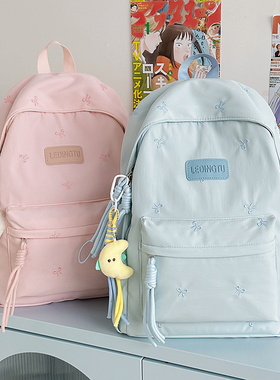 小学生新款蓝色蝴蝶结双肩包一二三年级旅游轻便户外背包补课书包