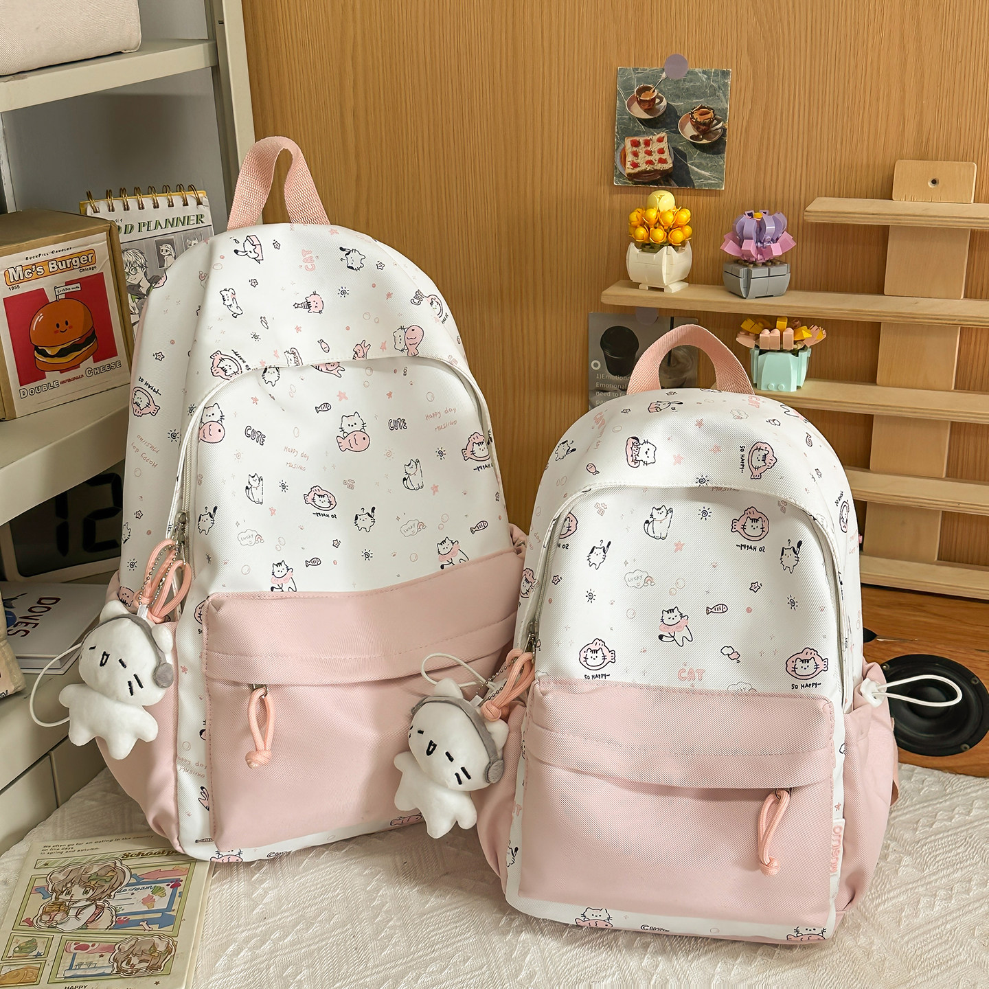 儿童拼色背包小学生轻便补课书包初中生高颜值大容量研学双肩包女,箱包皮具/热销女包/男包,双肩背包,淘宝优惠券,粉丝福利购,淘宝优惠卷