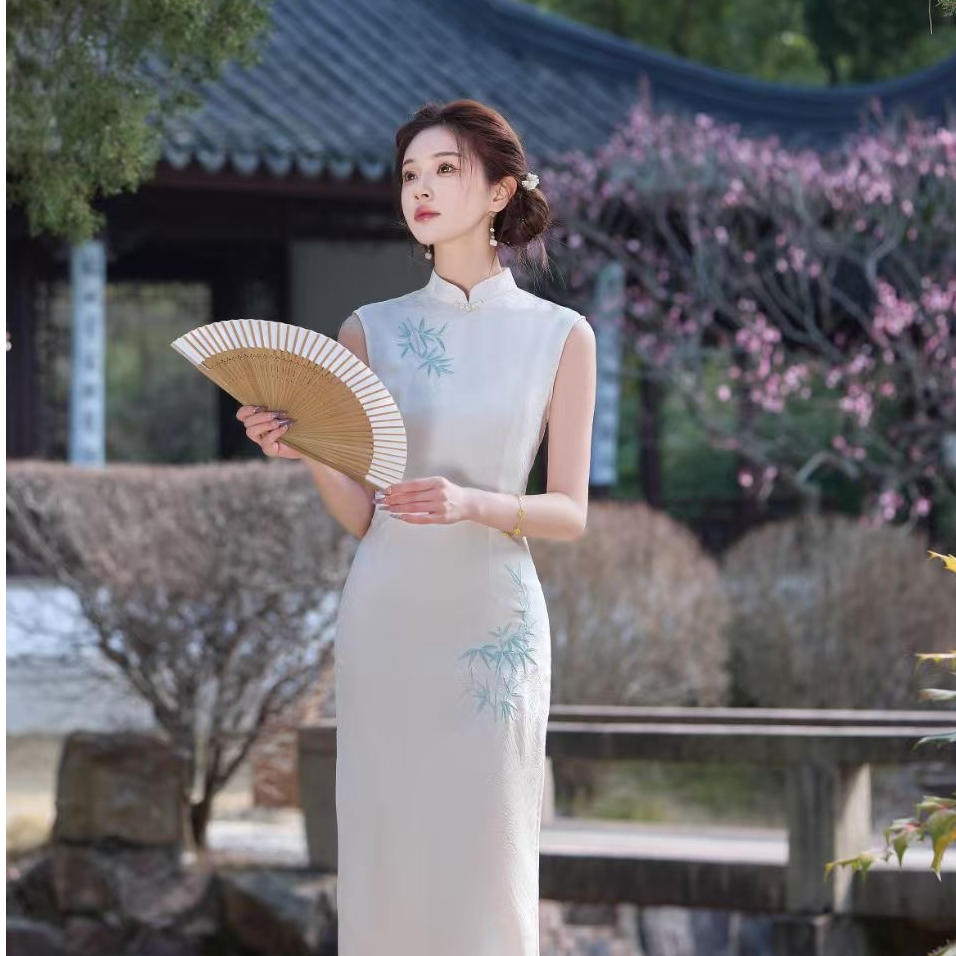 《时空》无袖米白旗袍2025新中式女高级感复古温婉气质改良日常61