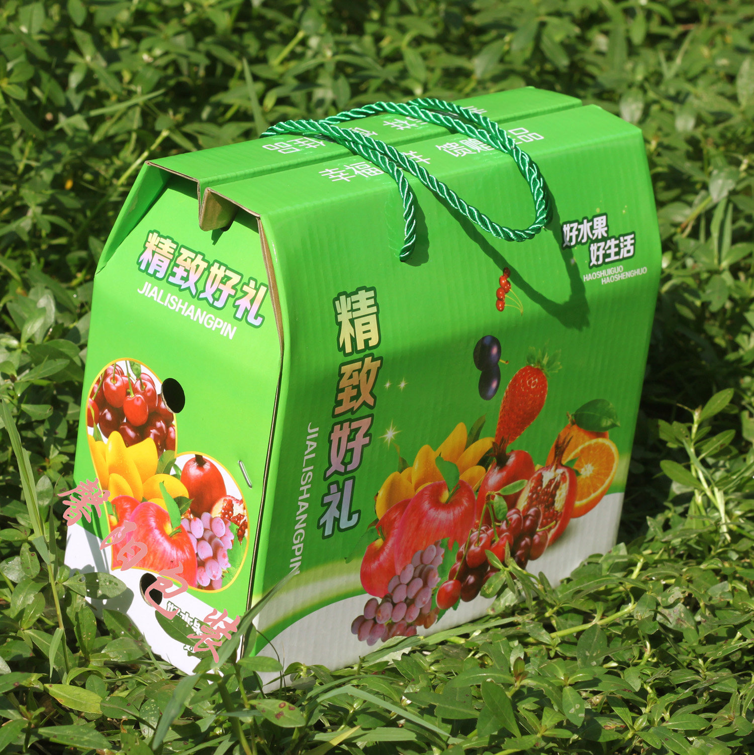 现货红橙橘子火龙果香蕉丑柑苹果高档绳提水果礼盒包装纸箱子批发