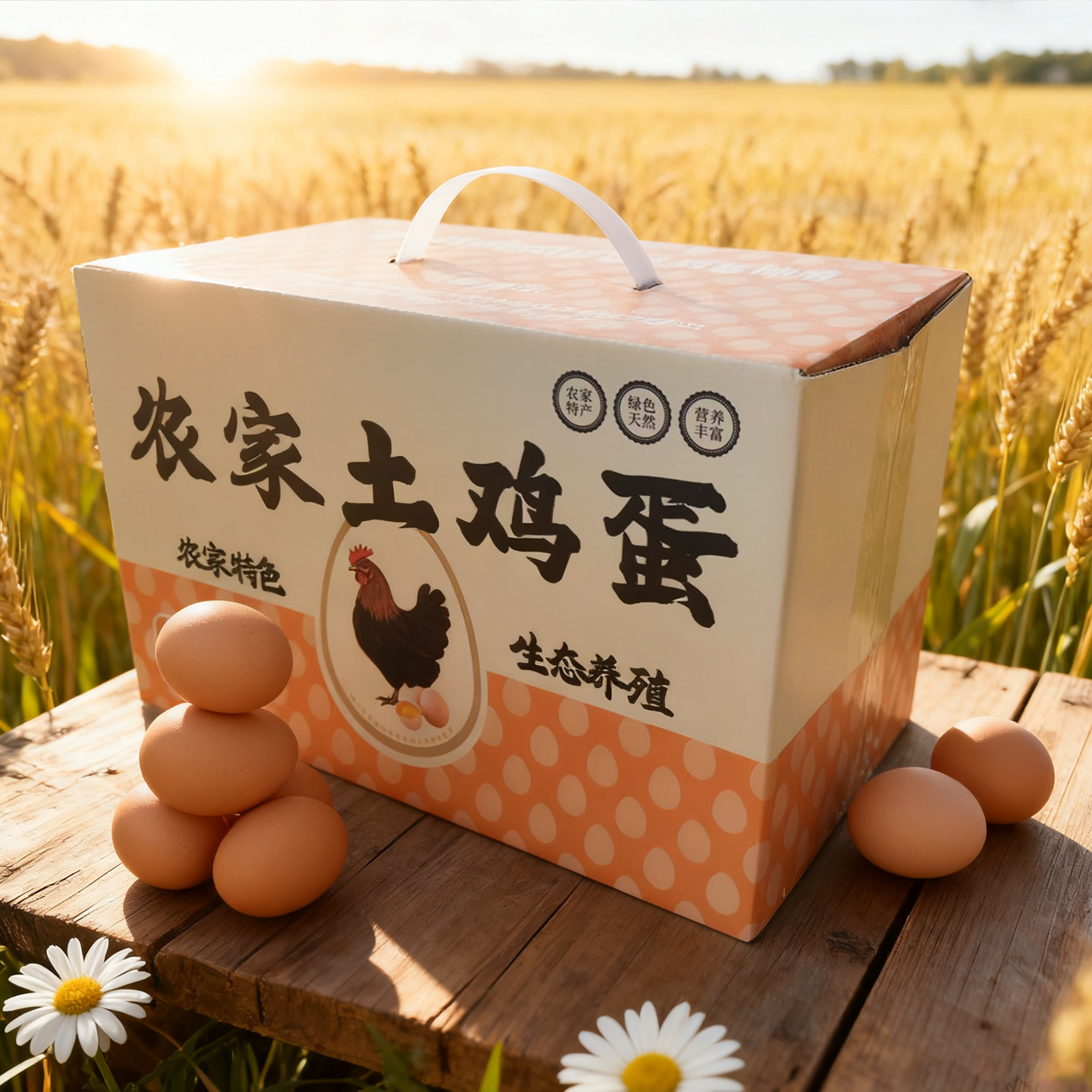 手提土鸡蛋包装盒礼盒纸箱彩箱珍珠棉鸡蛋托防摔高档鸡蛋产品外盒