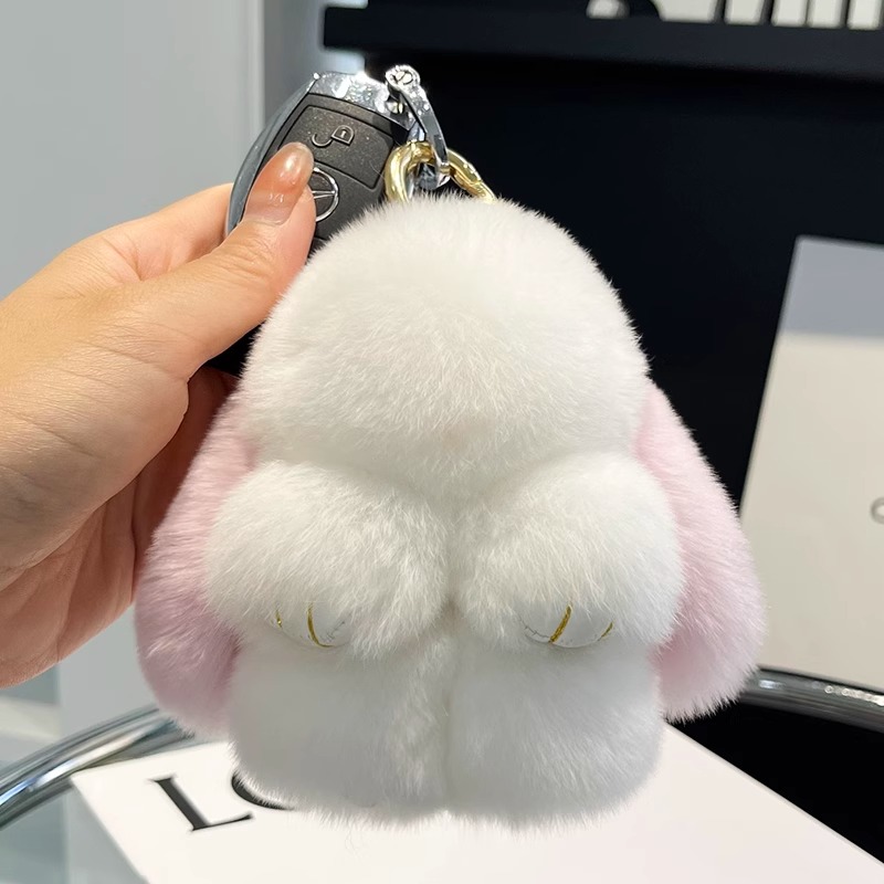 可爱獭兔毛公仔小兔子钥匙扣
