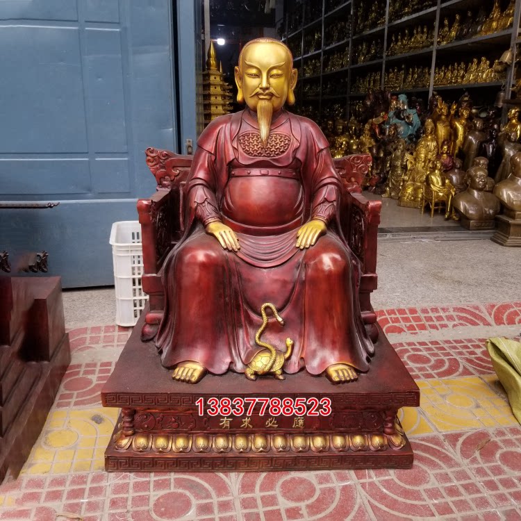 纯铜真武大帝像装饰工艺摆件大号玄武祖师玄天上帝祖师像摆件