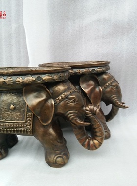 创意招财风水铜器定做大象凳子