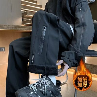 防风防水冲锋裤男款美式秋冬季加绒加厚防寒保暖滑雪宽松工装裤子
