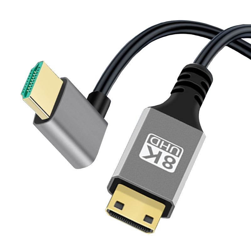 MiniHDMI转标准高清小转大上下弯左右弯90度微单反相机细软高清线