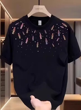 inst恤男士可乐圆领上衣纯棉短袖简约潮流新款气质日系无品牌时尚