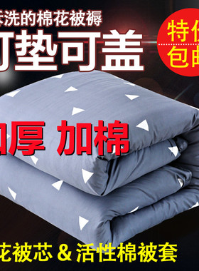 棉被冬被加被套1米10斤1.2床冬被褥铺被被芯垫背1米宽5斤被加厚被