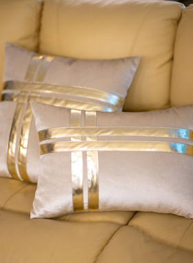 简约现代轻奢腰枕抱枕套样板房客厅沙发靠垫靠包丝绒靠枕腰靠含芯