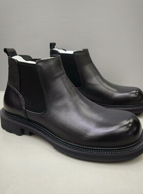 2025冬季新款真皮圆头套脚头层牛皮青年潮款深口男士皮鞋