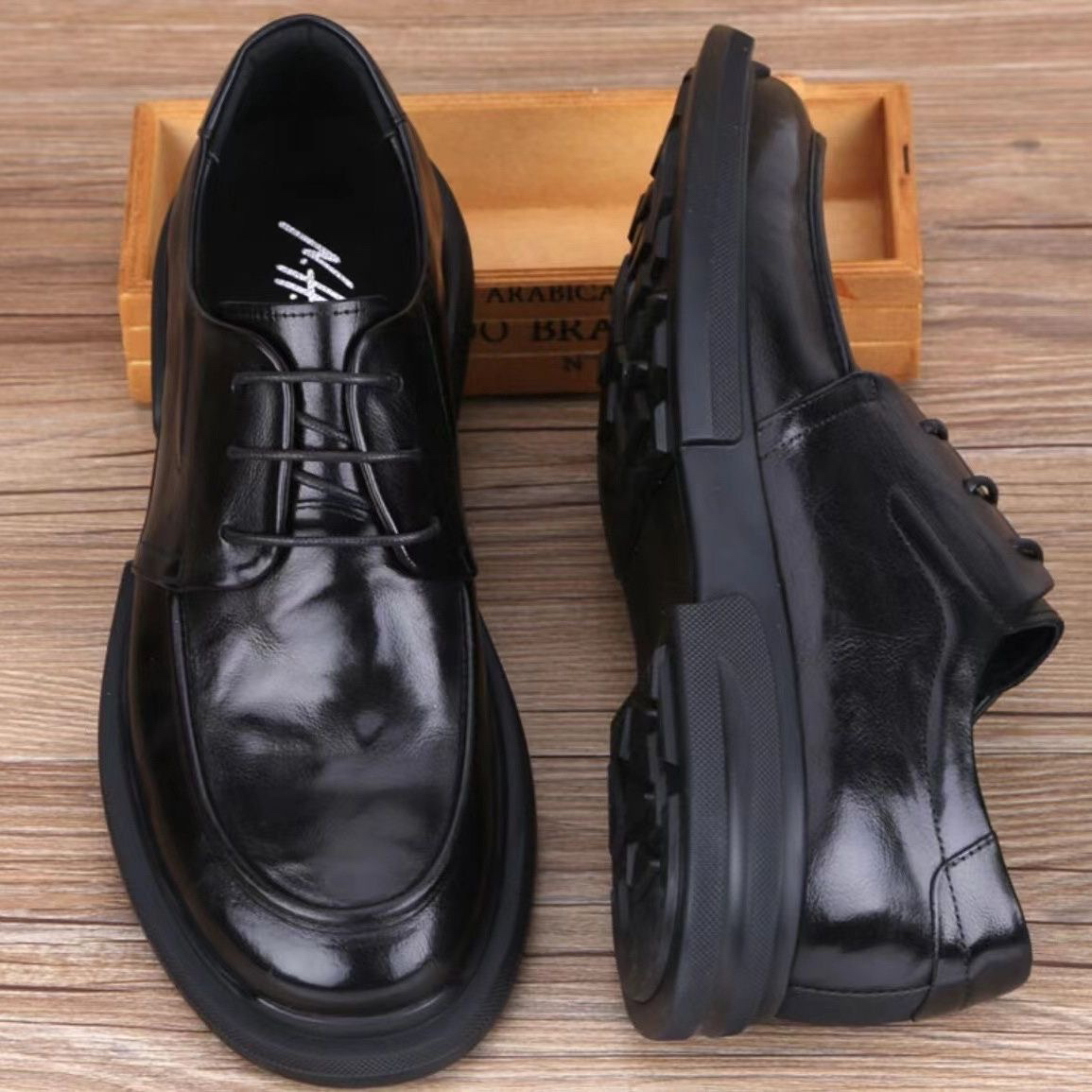 W578男鞋2025新款商务休闲皮鞋商务潮流正装鞋乐福鞋日系鞋软皮底