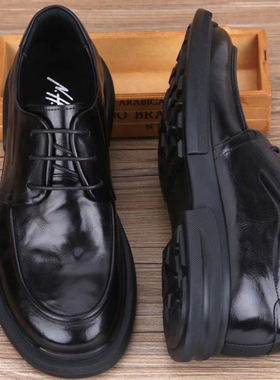 W578男鞋2025新款商务休闲皮鞋商务潮流正装鞋乐福鞋日系鞋软皮底