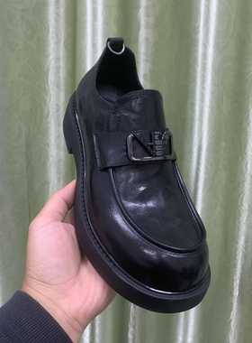 W578男鞋2026新款软底舒适纯牛皮商务休闲皮鞋简约百搭透气豆豆鞋