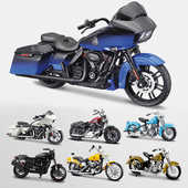 合金印第安哈雷摩托车模型摆件工业风机械机车男孩工位桌面装 饰品