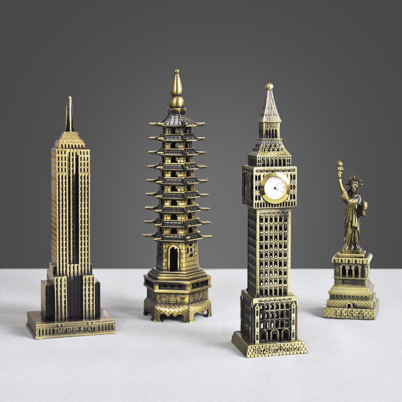 世界知名地标建筑摆件金属模型埃菲尔铁塔大本钟模型景点礼品礼物