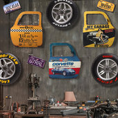 复古工业风铁艺壁饰汽车服务保养洗车场4s美容店酒吧背景墙面装 饰