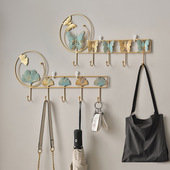 饰艺术造型挂衣钩 入户门玄关钥匙收纳墙上装 美式 复古蝴蝶挂钩法式