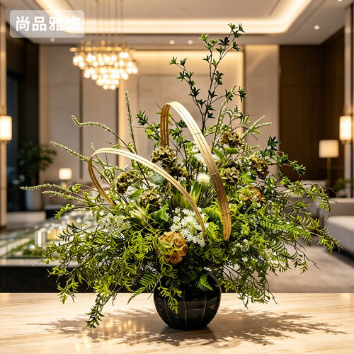 森系轻奢大号仿真花软装摆件