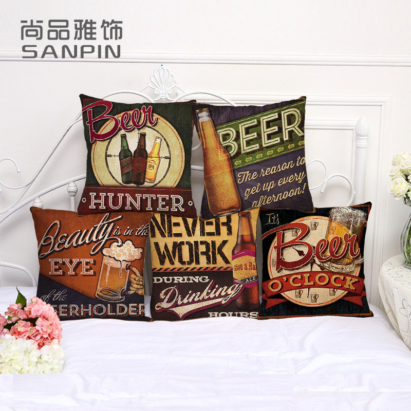 Retro Industry Cotton and hemp Pillows loft Café backrest bar sofa Cushion couture American style By pillowcasein the Home Fabric , Pillow/Pillow  category - from Buy2taobao.com to provide professional Taobao agent buy service