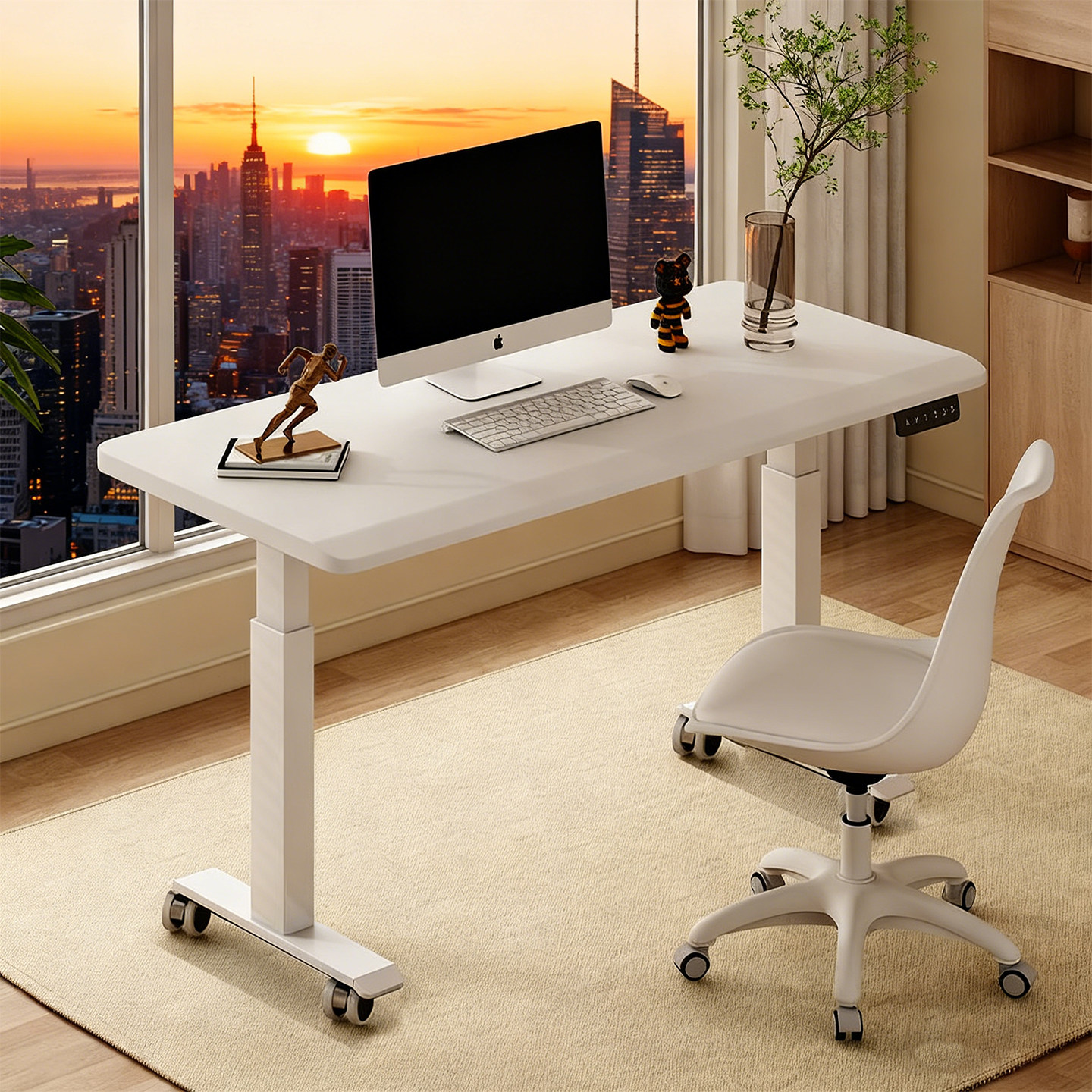 家用电动升降桌高度可调节实木带滑轮可移动多插插座办公电竞学习,住宅家具,电动升降桌,淘宝优惠券,粉丝福利购,淘宝优惠卷