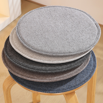 棉麻简约大方圆凳椅子坐垫子
