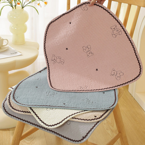 韩式纯棉布艺椅子垫四季通用全棉坐垫透气凳子垫简约薄款餐椅垫子