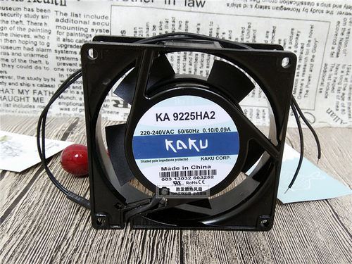 KA9225HA2 原装台湾卡固KAKU Ball AC220V 0.10A 电柜散热风扇9CM