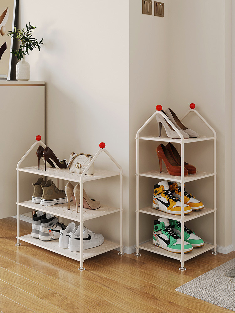 门口窄边鞋架多层铁艺家用鞋架子不占空间小鞋架入户门防尘置物架