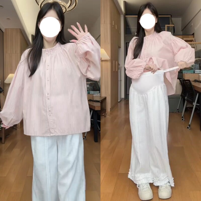 孕妇两件套托腹阔腿裤2026韩版