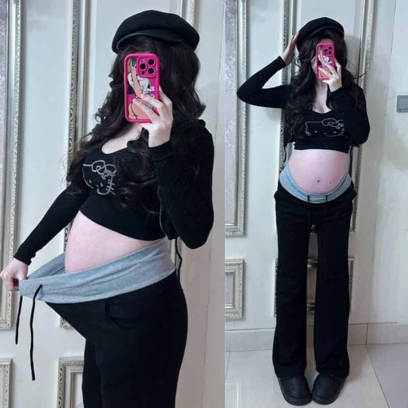 2025新款孕妇裤子春秋季阔腿裤