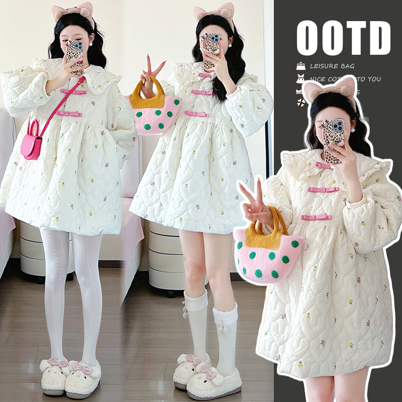 2024新款秋冬孕妇装宽松外穿中长款时尚洋气百搭设计感韩版棉服女