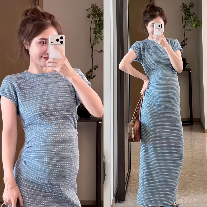 夏季韩版孕妇波点显瘦连衣裙