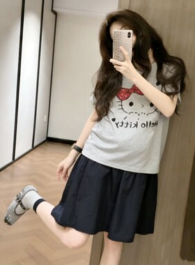 夏季孕妇卡通遮肚显瘦套装