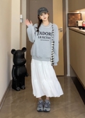 字母圆领套头卫衣纯色半身裙时尚 新款 女两件套 2024韩版 休闲孕妇装