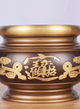 黄铜香炉烤漆仿古供佛家用