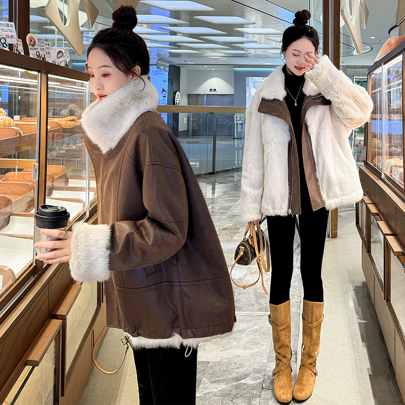 2025冬季新款整身獭兔毛皮草外套女高级感炸街加厚洋气年轻大衣