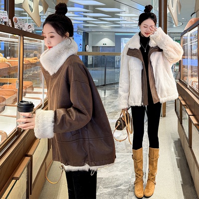 2025冬季新款整身獭兔毛皮草外套女高级感炸街加厚洋气年轻大衣