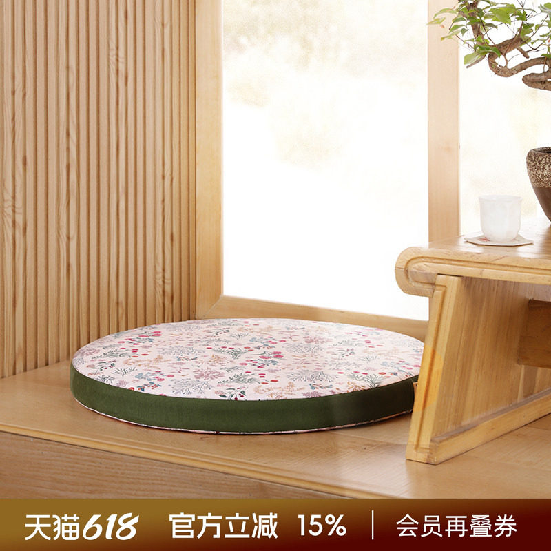阳春小镇小碎花棕榈垫布艺加厚蒲团棕榈垫子榻榻米阳台尺寸可定制