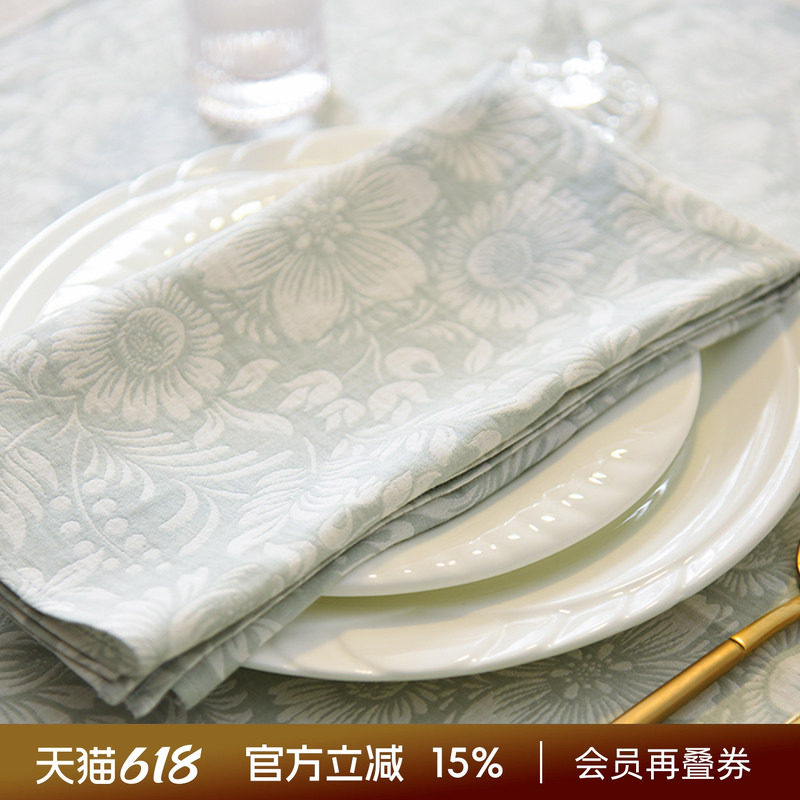 阳春小镇口布擦杯布餐巾布高级感西餐厅纯棉全棉餐桌擦嘴高档田园