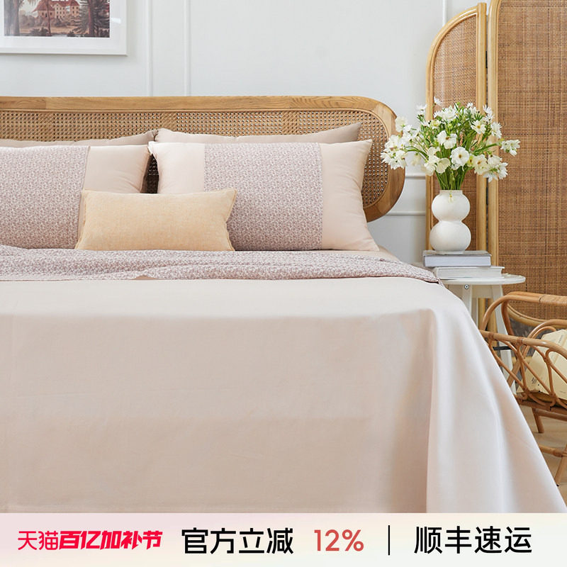 阳春小镇床单单件纯棉100全棉单人双人高级感四季通用睡单枕套a