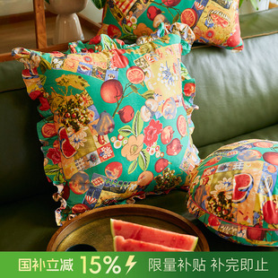 复古沙发靠包高级感软包抱枕轻奢高档靠背靠垫护腰枕 阳春小镇美式