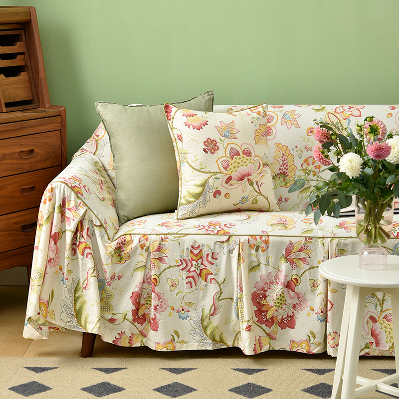 阳春小镇沙发巾田园防滑四季通用
