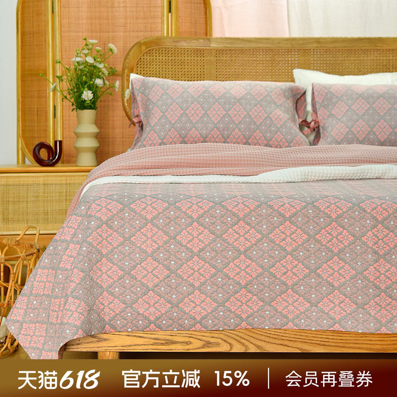 阳春小镇纯棉床单三件套单件全棉双人加厚结婚高级感轻奢高端枕头
