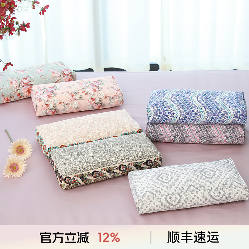 阳春小镇中式复古长方形荞麦枕头颈椎旅行便携枕荞麦壳枕头小号