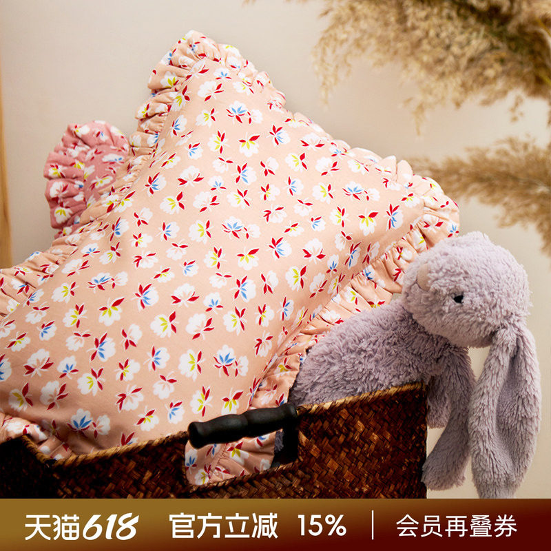阳春小镇婴儿枕头单人荞麦枕荷叶边手工儿童颈椎小枕头宝宝枕头