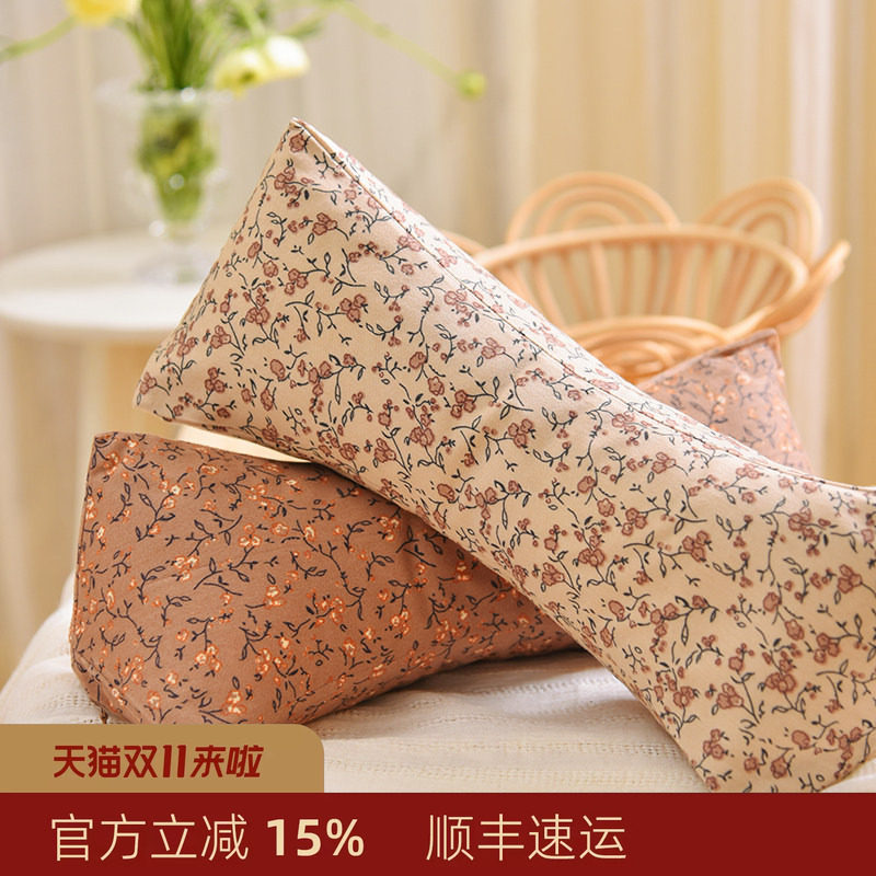 阳春小镇三角颈枕荞麦壳枕头成人单人睡眠颈椎睡觉专用纯棉高端