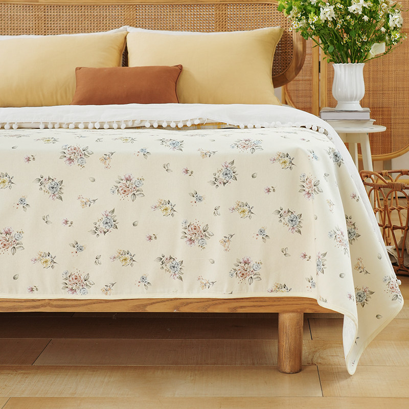 阳春小镇床单单件纯棉100全棉老粗布单人双人四季通用高端定制