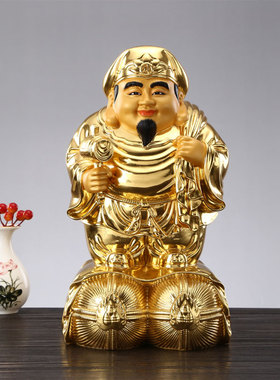 熙曼蒂黄铜大黑天日本财神客厅贴金大黑神财神工艺摆件大黑天神