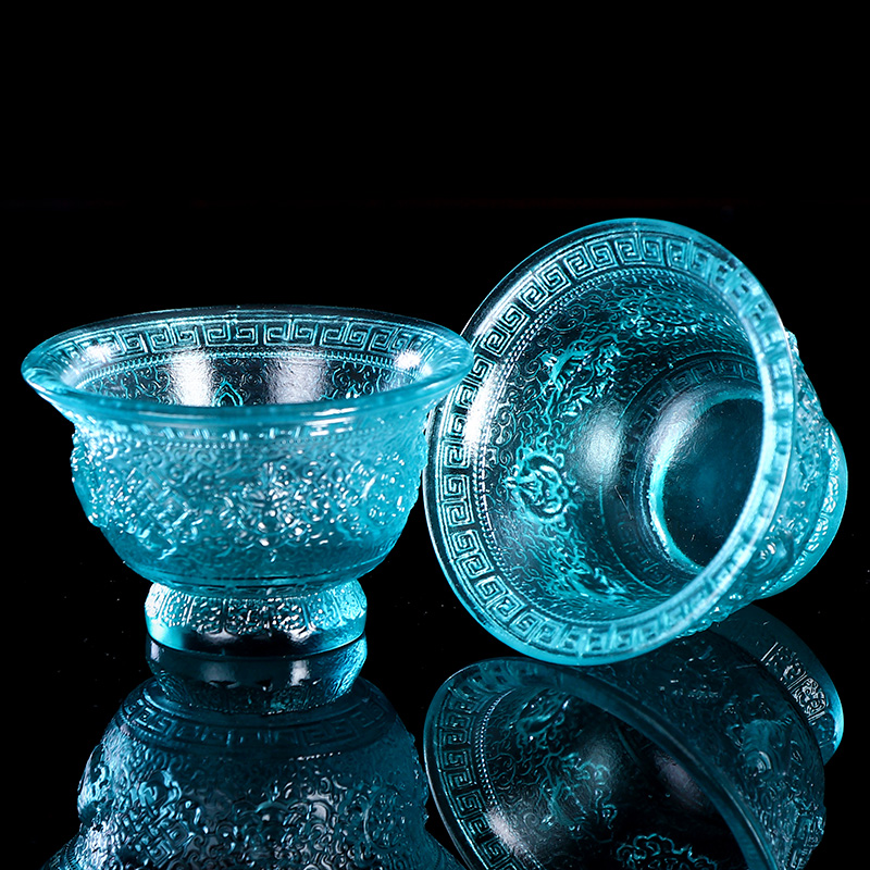 熙曼蒂琉璃贡碗七供杯供佛用品