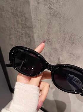 韩国【顶奢】Suvia Mao太阳镜高级复古椭圆白框墨镜防紫外线百搭